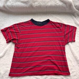 Brandy Melville Red Striped Boxy T-Shirt Oversized Top One Size